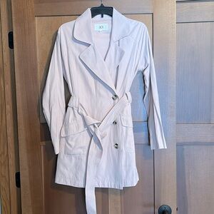 EUC Dusty pink trench button down belted